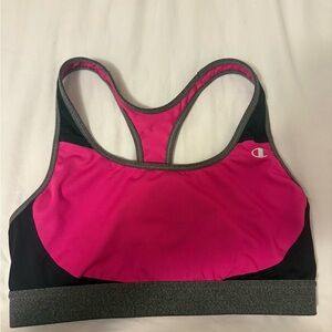 Champion Women's Vibrant Pink and Black Sports Bra